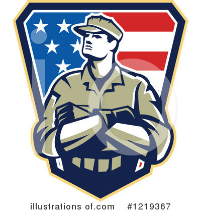 Royalty-Free (RF) Soldier Clipart Illustration by patrimonio - Stock Sample #1219367