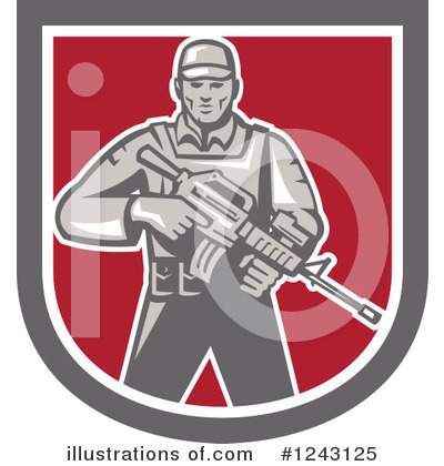 Royalty-Free (RF) Soldier Clipart Illustration by patrimonio - Stock Sample #1243125