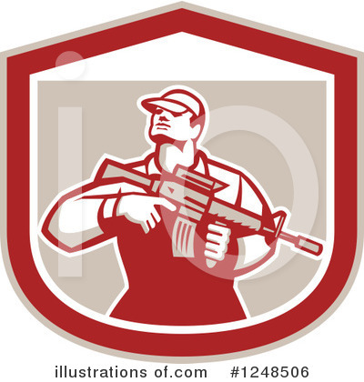 Royalty-Free (RF) Soldier Clipart Illustration by patrimonio - Stock Sample #1248506