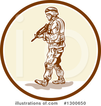 Royalty-Free (RF) Soldier Clipart Illustration by patrimonio - Stock Sample #1300650