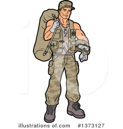 Royalty-Free (RF) Soldier Clipart Illustration by Clip Art Mascots - Stock Sample #1373127