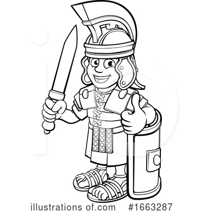 Roman Soldier Clipart #1663287 by AtStockIllustration