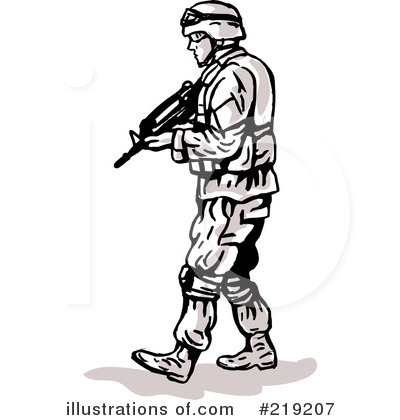 Royalty-Free (RF) Soldier Clipart Illustration by patrimonio - Stock Sample #219207
