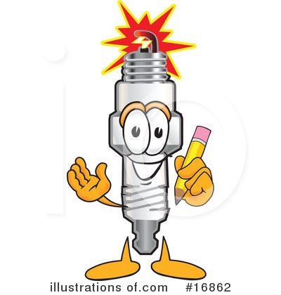 Royalty-Free (RF) Spark Plug Character Clipart Illustration by Mascot Junction - Stock Sample #16862