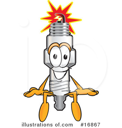 Royalty-Free (RF) Spark Plug Character Clipart Illustration by Mascot Junction - Stock Sample #16867