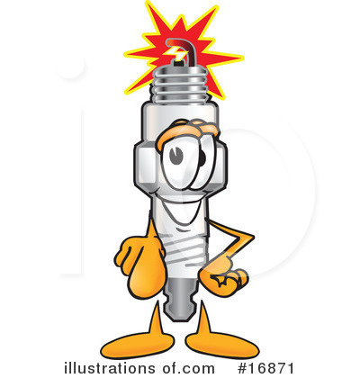 Royalty-Free (RF) Spark Plug Character Clipart Illustration by Mascot Junction - Stock Sample #16871