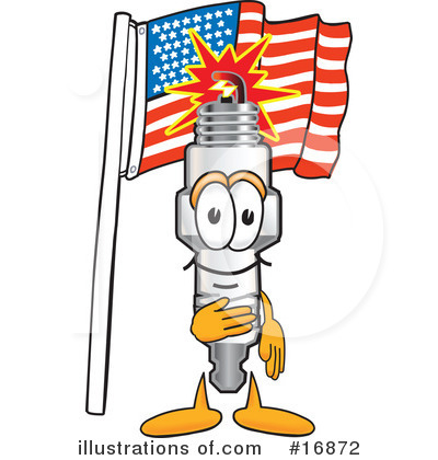 Royalty-Free (RF) Spark Plug Character Clipart Illustration by Mascot Junction - Stock Sample #16872
