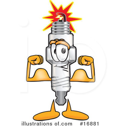 Royalty-Free (RF) Spark Plug Character Clipart Illustration by Mascot Junction - Stock Sample #16881