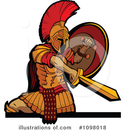 Royalty-Free (RF) Spartan Clipart Illustration by Chromaco - Stock Sample #1098018