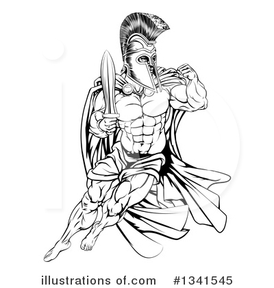 Royalty-Free (RF) Spartan Clipart Illustration by AtStockIllustration - Stock Sample #1341545