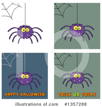 Royalty-Free (RF) Spider Clipart Illustration by Hit Toon - Stock Sample #1357288