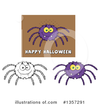 Royalty-Free (RF) Spider Clipart Illustration by Hit Toon - Stock Sample #1357291