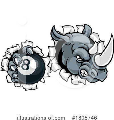 Rhinoceros Clipart #1805746 by AtStockIllustration