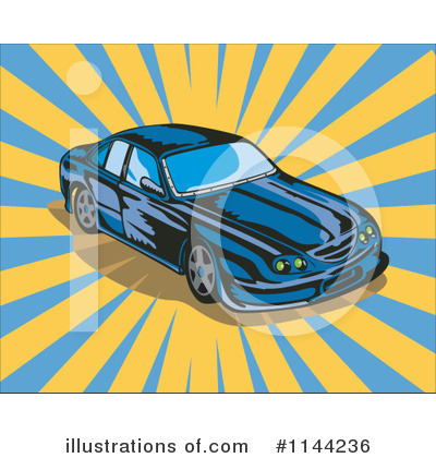 Royalty-Free (RF) Sports Car Clipart Illustration by patrimonio - Stock Sample #1144236