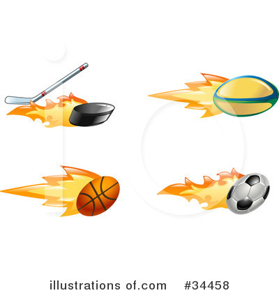 Flaming Basketball Clipart #34458 by AtStockIllustration