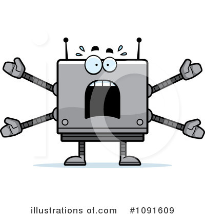 Royalty-Free (RF) Square Robot Clipart Illustration by Cory Thoman - Stock Sample #1091609