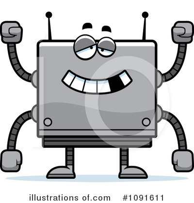 Royalty-Free (RF) Square Robot Clipart Illustration by Cory Thoman - Stock Sample #1091611
