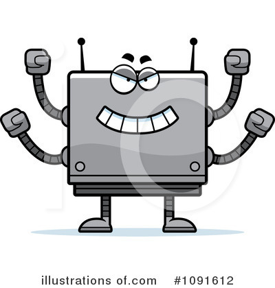 Square Robot Clipart #1091612 by Cory Thoman