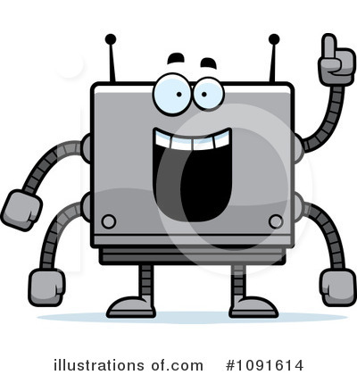 Royalty-Free (RF) Square Robot Clipart Illustration by Cory Thoman - Stock Sample #1091614
