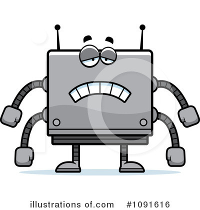 Royalty-Free (RF) Square Robot Clipart Illustration by Cory Thoman - Stock Sample #1091616