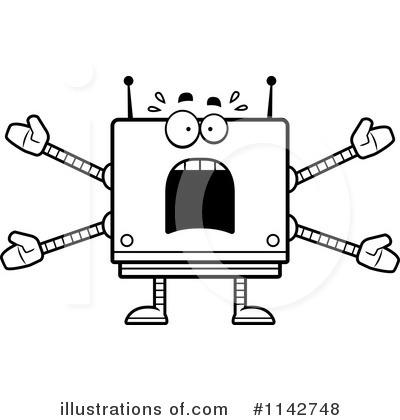 Royalty-Free (RF) Square Robot Clipart Illustration by Cory Thoman - Stock Sample #1142748