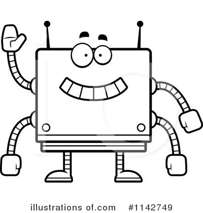 Royalty-Free (RF) Square Robot Clipart Illustration by Cory Thoman - Stock Sample #1142749