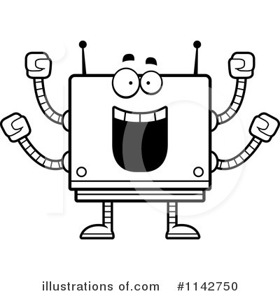 Royalty-Free (RF) Square Robot Clipart Illustration by Cory Thoman - Stock Sample #1142750
