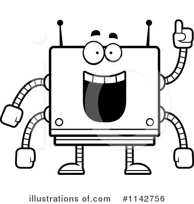 Royalty-Free (RF) Square Robot Clipart Illustration by Cory Thoman - Stock Sample #1142756