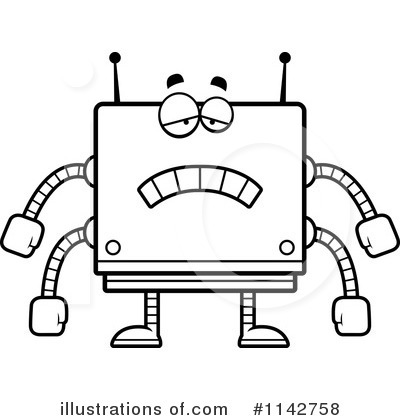 Royalty-Free (RF) Square Robot Clipart Illustration by Cory Thoman - Stock Sample #1142758