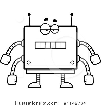 Royalty-Free (RF) Square Robot Clipart Illustration by Cory Thoman - Stock Sample #1142764