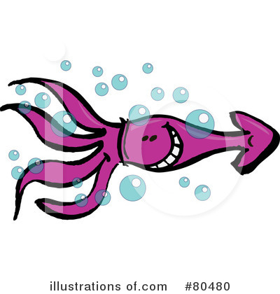 Royalty-Free (RF) Squid Clipart Illustration by Zooco - Stock Sample #80480
