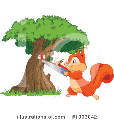 Royalty-Free (RF) Squirrel Clipart Illustration by Pushkin - Stock Sample #1303042