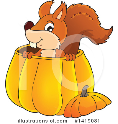 Royalty-Free (RF) Squirrel Clipart Illustration by visekart - Stock Sample #1419081