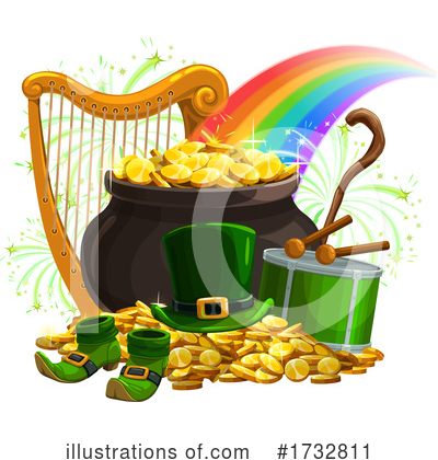 Pot Of Gold Clipart #1732811 by Vector Tradition SM