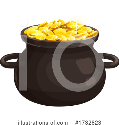 Pot Of Gold Clipart #1732823 by Vector Tradition SM