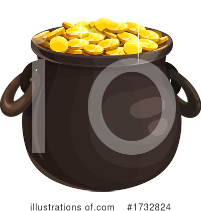 Pot Of Gold Clipart #1732824 by Vector Tradition SM