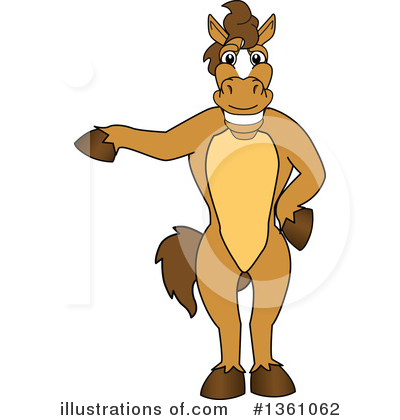 Royalty-Free (RF) Stallion School Mascot Clipart Illustration by Mascot Junction - Stock Sample #1361062