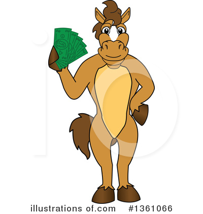 Royalty-Free (RF) Stallion School Mascot Clipart Illustration by Mascot Junction - Stock Sample #1361066