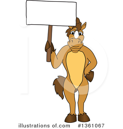 Royalty-Free (RF) Stallion School Mascot Clipart Illustration by Mascot Junction - Stock Sample #1361067