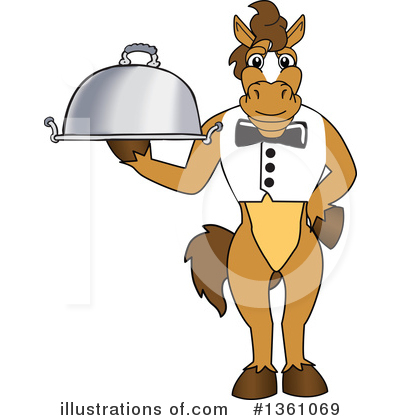 Royalty-Free (RF) Stallion School Mascot Clipart Illustration by Mascot Junction - Stock Sample #1361069