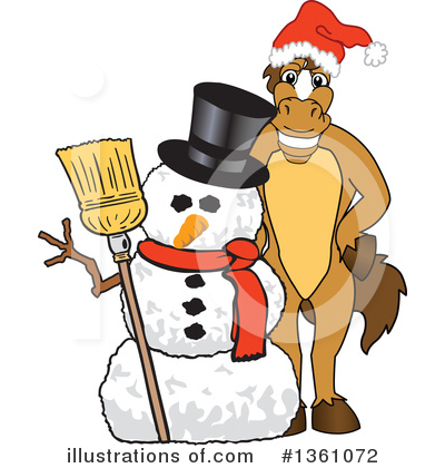 Royalty-Free (RF) Stallion School Mascot Clipart Illustration by Mascot Junction - Stock Sample #1361072
