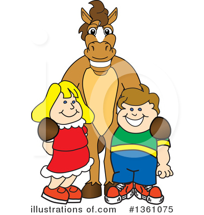 Royalty-Free (RF) Stallion School Mascot Clipart Illustration by Mascot Junction - Stock Sample #1361075