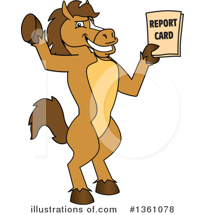 Royalty-Free (RF) Stallion School Mascot Clipart Illustration by Mascot Junction - Stock Sample #1361078