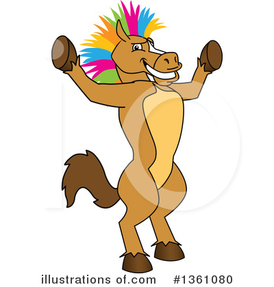 Royalty-Free (RF) Stallion School Mascot Clipart Illustration by Mascot Junction - Stock Sample #1361080