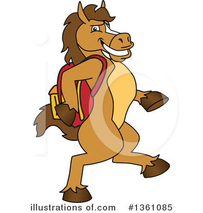 Royalty-Free (RF) Stallion School Mascot Clipart Illustration by Mascot Junction - Stock Sample #1361085