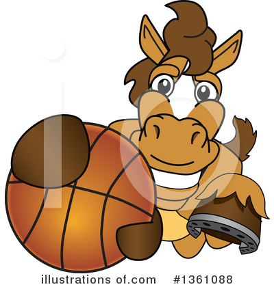 Royalty-Free (RF) Stallion School Mascot Clipart Illustration by Mascot Junction - Stock Sample #1361088