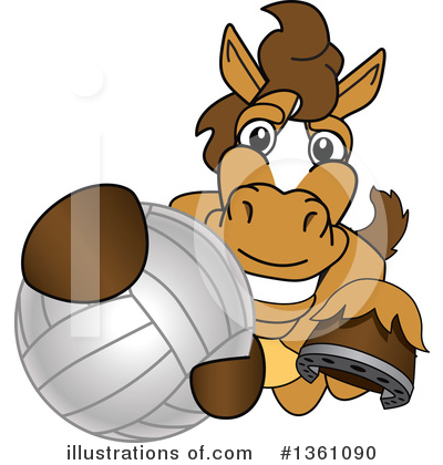 Royalty-Free (RF) Stallion School Mascot Clipart Illustration by Mascot Junction - Stock Sample #1361090