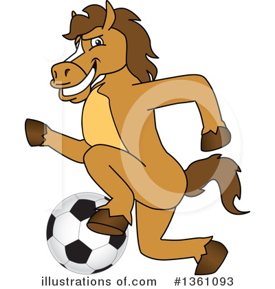 Royalty-Free (RF) Stallion School Mascot Clipart Illustration by Mascot Junction - Stock Sample #1361093