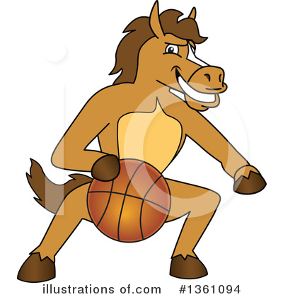 Royalty-Free (RF) Stallion School Mascot Clipart Illustration by Mascot Junction - Stock Sample #1361094