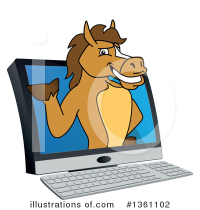 Stallion School Mascot Clipart #1361102 by Mascot Junction